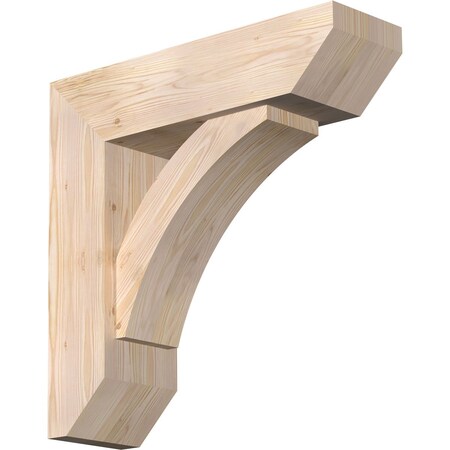 Ekena Millwork Thorton Slat Smooth Bracket w/ Offset Brace, Douglas Fir, 7 1/2"W x 26"D x 26"H BKT0806X26X26THR06SDF